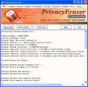 Скриншот Privacy Eraser Pro 9.5.0 Portable 